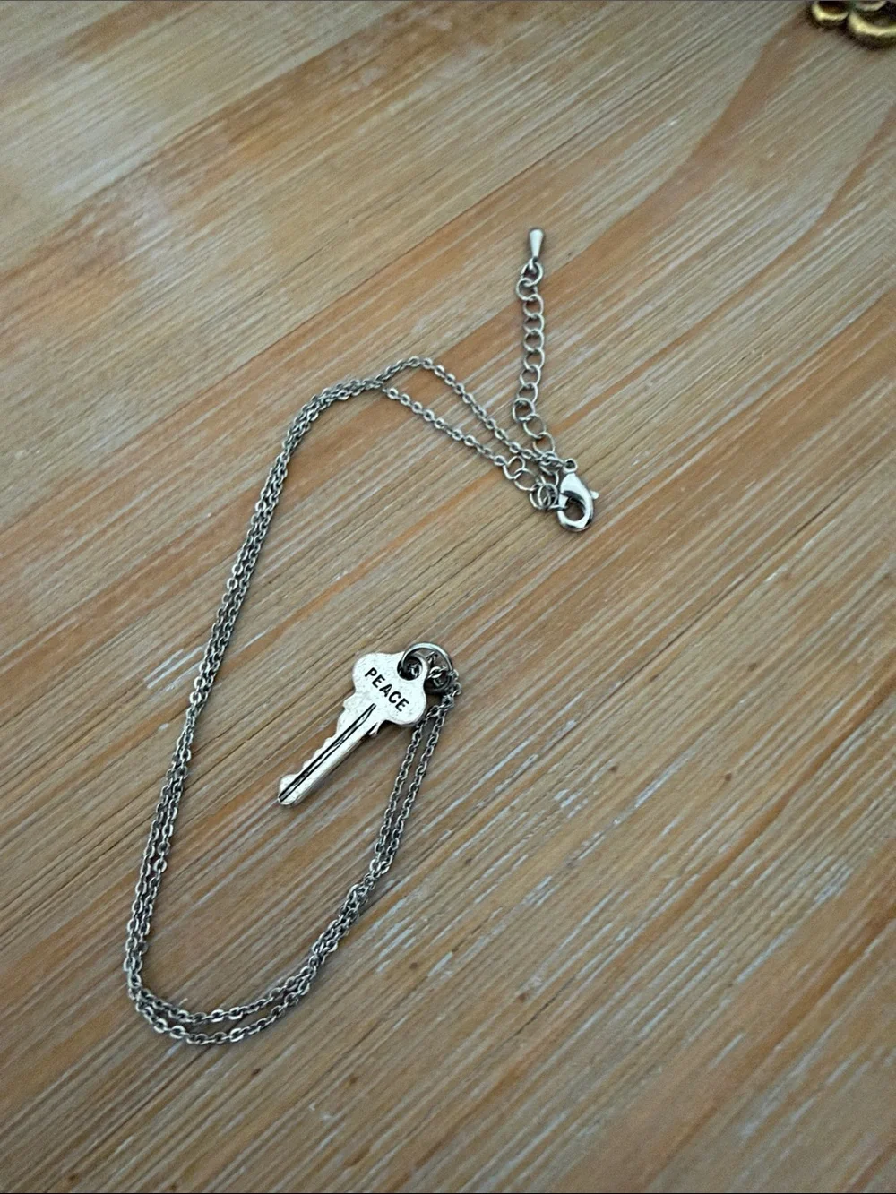 Silver Key Pendant Necklace with 